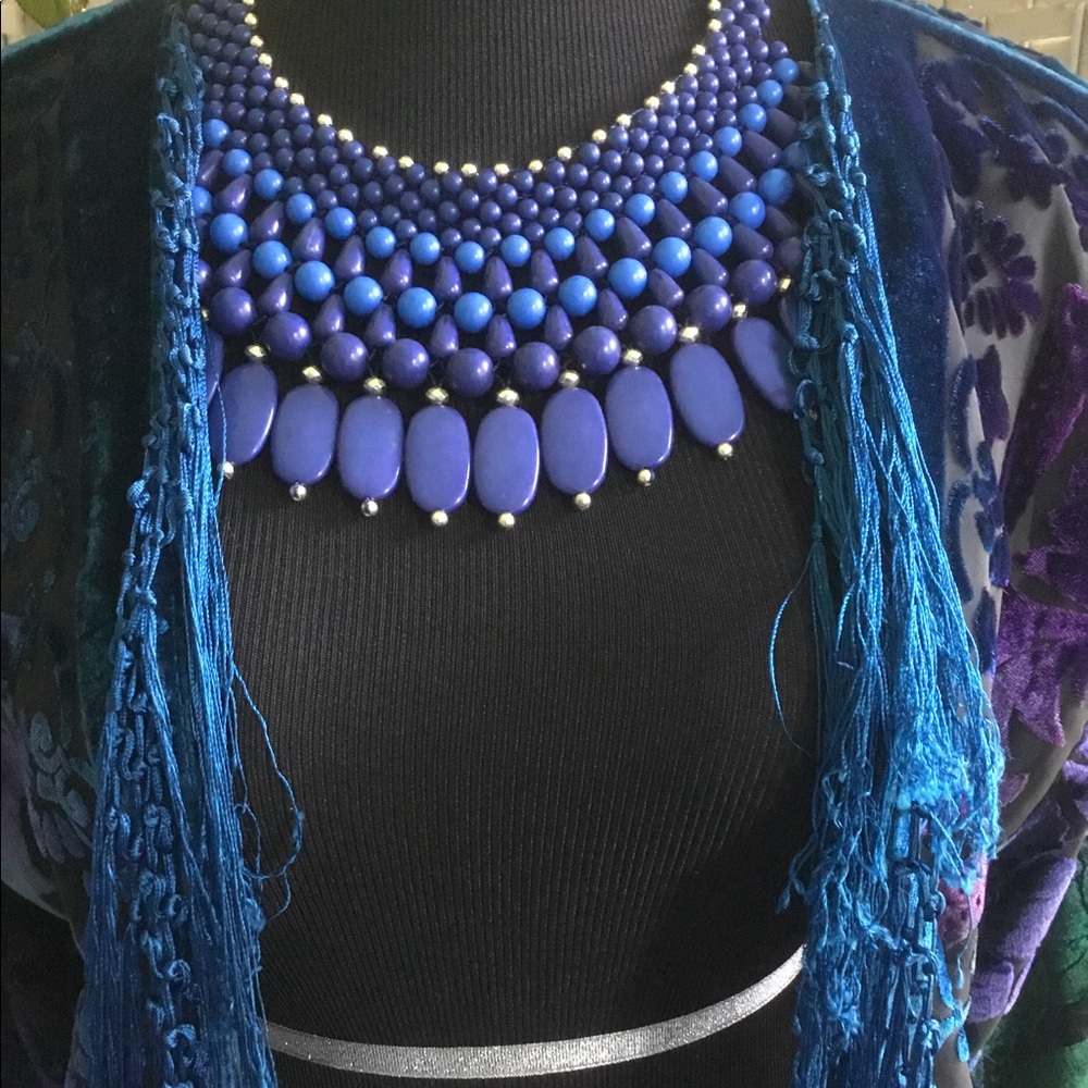 💙🌸 Blue Statement Bib Necklace 🌸💙New💙🌸 - Picture 13 of 13